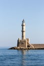 The old lighthouse guarding the entrance to the old Venetian harbour