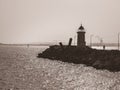 Old lighthouse located in Mangalia, Romania. One of the tourist attraction in the city of Mangalia Royalty Free Stock Photo