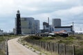 Old lighthouse and modern nuclear power station at Dungeness UK