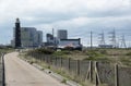 Old lighthouse and modern nuclear power station at Dungeness UK