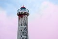 Old lighthouse in Pondicherry at dusk against sky