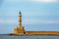 Old lighthouse in port of Chania on Crete island. Greece Royalty Free Stock Photo