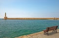 Old lighthouse in port of Chania on Crete island. Greece Royalty Free Stock Photo