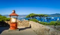 Old lighthouse at Saint-Tropez maritime museum fortress.