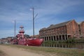 An old lighthouse ship moored on the Severn River in Gloucester in the UK