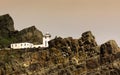 Old lighthouse in Skellig Michael, Ireland Royalty Free Stock Photo