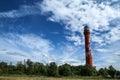 The old lighthouse standing on the shore in Paldiski