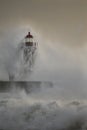 Old lighthouse during storm Royalty Free Stock Photo