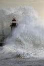 Old lighthouse during storm Royalty Free Stock Photo