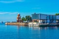 Old lighthouse in Swedish town Helsingborg Royalty Free Stock Photo