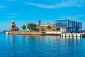 Old lighthouse in Swedish town Helsingborg Royalty Free Stock Photo