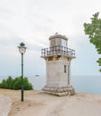 Old lighthouse under the St.Eufemija in Istria Royalty Free Stock Photo