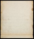 Old lined paper page with margins Royalty Free Stock Photo