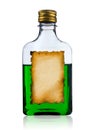 Old liquor bottle with label. Royalty Free Stock Photo