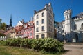 Old Liv square and medieval small guild building in old city part of Riga, Latvia