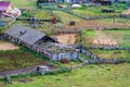 Old livestock farm, top view Royalty Free Stock Photo