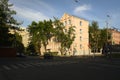 Old living building in Ordzhonikidze street, close to Donskoy monastery in Moscow, Russia.