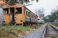 Old local train in side railway Royalty Free Stock Photo