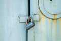 old lock on the iron door Royalty Free Stock Photo