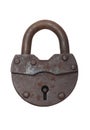 Old lock on a white background (isolated).