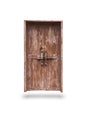 Old lock wood door isolated Royalty Free Stock Photo