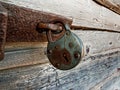 Old Lock On A Wooden Door Royalty Free Stock Photo