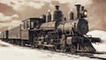 old locomotive in the countryside image old western train Royalty Free Stock Photo