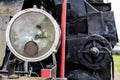 Old locomotive lighting. The lamp used to illuminate the road th