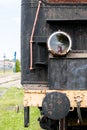 Old locomotive lighting. The lamp used to illuminate the road th