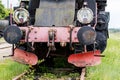 Old locomotive lighting. The lamp used to illuminate the road th