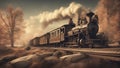 old locomotive, old western train Royalty Free Stock Photo