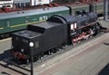 Old locomotive on the railway station in Vladivostok. Russia Royalty Free Stock Photo