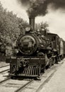 Old locomotive sepia Royalty Free Stock Photo