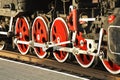 Old locomotive wheels in railway museum. Brest. Belarus Royalty Free Stock Photo