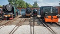 Old locomotives in the transport museum Royalty Free Stock Photo