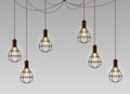 Old Loft Pendant Lamps Vector Illustration Royalty Free Stock Photo