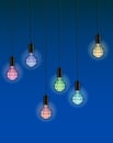 Old Loft Pendant Lightbulbs Vector Illustration Royalty Free Stock Photo