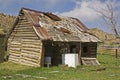 Old rural log barn garage junk Royalty Free Stock Photo