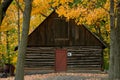 Old log cabin, autumn, almelund, minnesota Royalty Free Stock Photo