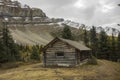 Old Log Cabin in Canadian Rocky Mountains Royalty Free Stock Photo