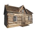 Old Log Cabin isolated Royalty Free Stock Photo