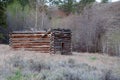 Old Log Cabin Ruins Landscape Royalty Free Stock Photo
