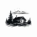 Simple Cabin: Clean Vector Art In Logo Style