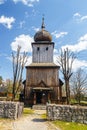 Old log church in an open-air ethnography museum Royalty Free Stock Photo