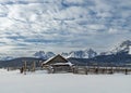 Old log corral winter in the Sawtooths