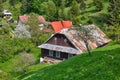 Old log house at settlement at Moce Royalty Free Stock Photo