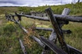 Landscape of a split rail fence leading into the distance. Royalty Free Stock Photo