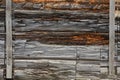 Old log wall. Texture of the wooden wall of an old house Royalty Free Stock Photo