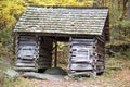 Old logging cabin in forest Royalty Free Stock Photo