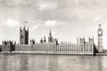 Old London , black and white, vintage photo. Royalty Free Stock Photo